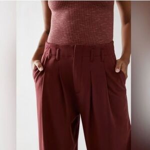 Free People Calla Tailored Trousers Size 6 Wide Leg